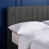 Aylen Dark Grey Faux Linen Upholstered Bed Frame - King Size (H100 x W165 x D210cm)