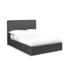 Aylen Dark Grey Faux Linen Upholstered Ottoman Storage Bed Frame - King Size (H110 x W168 x D213cm)