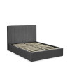 Aylen Dark Grey Faux Linen Upholstered Ottoman Storage Bed Frame - King Size (H110 x W168 x D213cm)