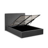 Aylen Dark Grey Faux Linen Upholstered Ottoman Storage Bed Frame - King Size (H110 x W168 x D213cm)