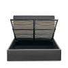Aylen Dark Grey Faux Linen Upholstered Ottoman Storage Bed Frame - King Size (H110 x W168 x D213cm)