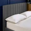 Aylen Dark Grey Faux Linen Upholstered Ottoman Storage Bed Frame - King Size (H110 x W168 x D213cm)