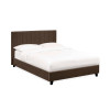 Aylen Chocolate Brown Velvet Upholstered Bed Frame - King Size (H100 x W165 x D210cm)
