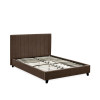 Aylen Chocolate Brown Velvet Upholstered Bed Frame - King Size (H100 x W165 x D210cm)