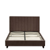 Aylen Chocolate Brown Velvet Upholstered Bed Frame - King Size (H100 x W165 x D210cm)