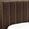Aylen Chocolate Brown Velvet Upholstered Bed Frame - King Size (H100 x W165 x D210cm)