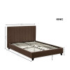 Aylen Chocolate Brown Velvet Upholstered Bed Frame - King Size (H100 x W165 x D210cm)