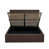 Aylen Chocolate Brown Velvet Upholstered Ottoman Storage Bed Frame - King Size (H110 x W168 x D213cm)