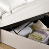 Aylen Cream Faux Linen Upholstered Ottoman Storage Bed Frame - King Size (H110 x W168 x D213cm)
