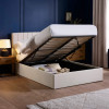 Aylen Cream Faux Linen Upholstered Ottoman Storage Bed Frame - King Size (H110 x W168 x D213cm)