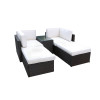 Berlin Rattan 4 Seater Multi Relaxer Set - Brown