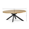 Bondi Oak Effect Oval 4 to 6 Seater Dining Table (H75 x W200 x D105cm)