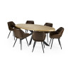 Bondi Oak Effect Oval 4 to 6 Seater Dining Table (H75 x W200 x D105cm)