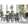 Set of 2 Bordeaux Dark Grey Dining Chairs  (D46 x W42 x H105cm)