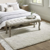 Camille Oatmeal Linen Upholstered Bench with French Style Legs (H50 x W130 x D42cm)