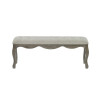 Camille Oatmeal Linen Upholstered Bench with French Style Legs (H50 x W130 x D42cm)
