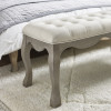 Camille Oatmeal Linen Upholstered Bench with French Style Legs (H50 x W130 x D42cm)