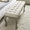 Camille Oatmeal Linen Upholstered Bench with French Style Legs (H50 x W130 x D42cm)