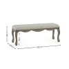 Camille Oatmeal Linen Upholstered Bench with French Style Legs (H50 x W130 x D42cm)