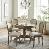 Camille Limed Oak Round to Oval Extending Dining Table (H77 x W145 x D110cm)