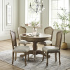 Camille Limed Oak Round to Oval Extending Dining Table (H77 x W145 x D110cm)