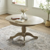 Camille Limed Oak Round to Oval Extending Dining Table (H77 x W145 x D110cm)