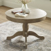 Camille Limed Oak Round to Oval Extending Dining Table (H77 x W145 x D110cm)