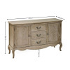 Camille Limed Oak French Style 2 Door 2 Drawer Sideboard  (H78 x W130 x D40cm)