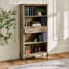 Camille Limed Oak French Style Tall Bookcase with Drawers  (H180 x W90 x D40cm)