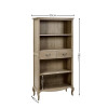 Camille Limed Oak French Style Tall Bookcase with Drawers  (H180 x W90 x D40cm)