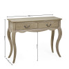 Camille Limed Oak French Console Table  (H80 x W108 x D39cm)