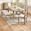 Camille Limed Oak French Style Rectangular Extending Dining Table  (H75.5 x W190 x D90cm)