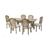 Camille Limed Oak French Style Rectangular Extending Dining Table  (H75.5 x W190 x D90cm)