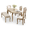 Camille Limed Oak French Style Rectangular Extending Dining Table  (H75.5 x W190 x D90cm)
