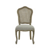 Set of 2 Camille Lined Oak Rattan Back Dining Chairs with French Style Legs (H96 x W53 x D61cm)
