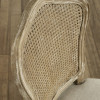 Set of 2 Camille Lined Oak Rattan Back Dining Chairs with French Style Legs (H96 x W53 x D61cm)