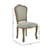 Set of 2 Camille Oatmeal Linen Upholstered Dining Chairs with French Style Legs (H96 x W53 x D61cm)