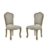 Set of 2 Camille Oatmeal Linen Upholstered Dining Chairs with French Style Legs (H96 x W53 x D61cm)