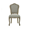 Set of 2 Camille Oatmeal Linen Upholstered Dining Chairs with French Style Legs (H96 x W53 x D61cm)