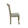 Set of 2 Camille Oatmeal Linen Upholstered Dining Chairs with French Style Legs (H96 x W53 x D61cm)