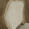 Set of 2 Camille Oatmeal Linen Upholstered Dining Chairs with French Style Legs (H96 x W53 x D61cm)