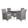 Nevada Rattan 4 Seater Round Set - Grey