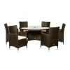 Nevada Rattan 6 Seater Round Set - Brown