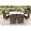 Nevada Rattan 6 Seater Rectangular Set - Brown