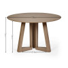 Caravelle Smokey Oak Effect Round Dining Table (H76 x W120 x D120cm)