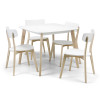 Set of 2 Casa Oak and White Dining Chairs (D50 x W50 x H80)