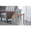 Cleo Occasional Grey and Oak Nest of 3 Tables (D33 x W48 x H46cm)