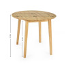 Coast Natural Oak Finish Round Dining Table (H74.5 x W90 x D90cm) (H74.5 x W90 x D90cm)