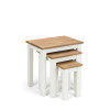 Coxmoor White and Oak Nest of 3 Tables (D35 x W50 x H48cm)