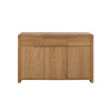 Curve Oak 3 Door 3 Drawer Sideboard (D40 x W130 x H85cm)
